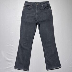 B Sides Straight Raw Hem‎ Jeans Womens 25 Washed Black High Rise Denim Made USA